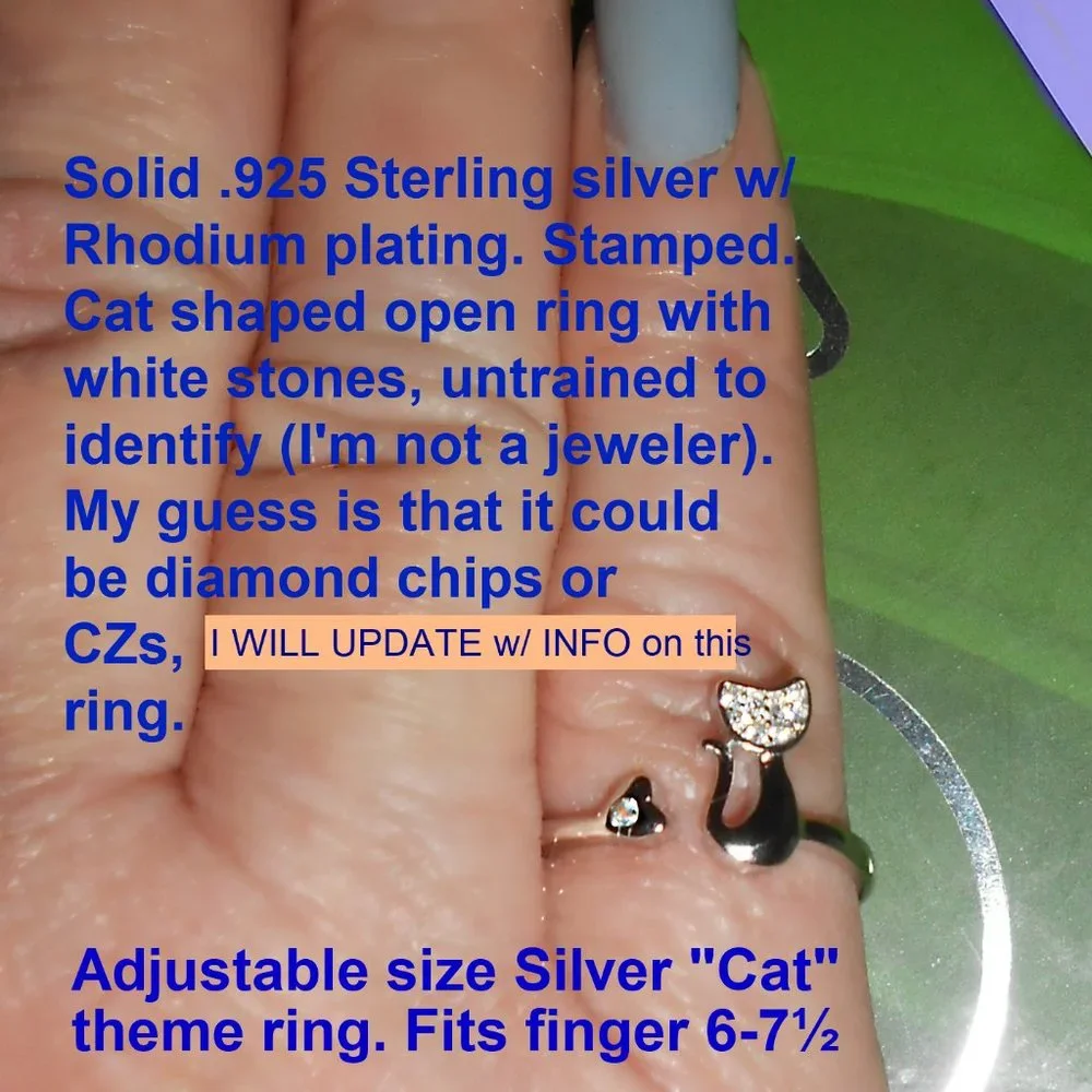 Wrap Ring Silver Come-Home-Soon Kitty Cat